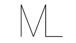 Minimalist black line art forming stylized letters 'M' and 'L' on a white background.
